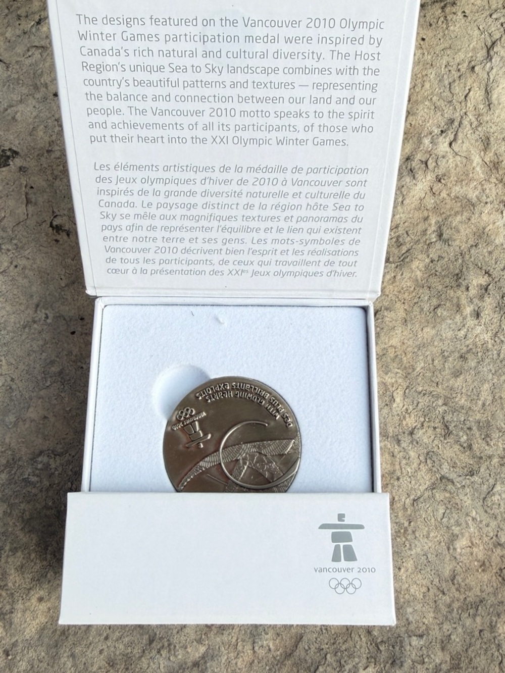 Rare! Vancouver 2010 Olympic Participation Medal in Presentation Box